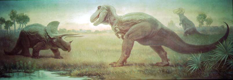 Tyrannosaurus and Triceratops, by Charles Knight