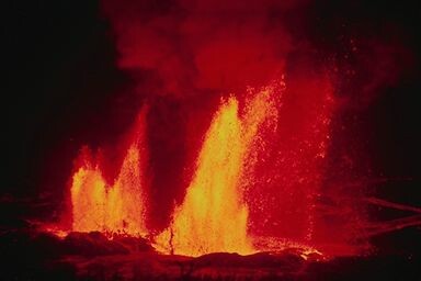 Lava fountain volcanic eruption